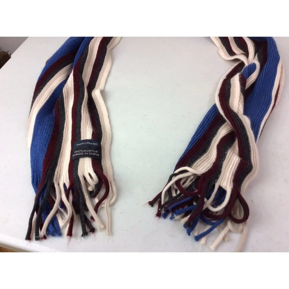 Stanley Blacker Mens Winter Scarf Striped